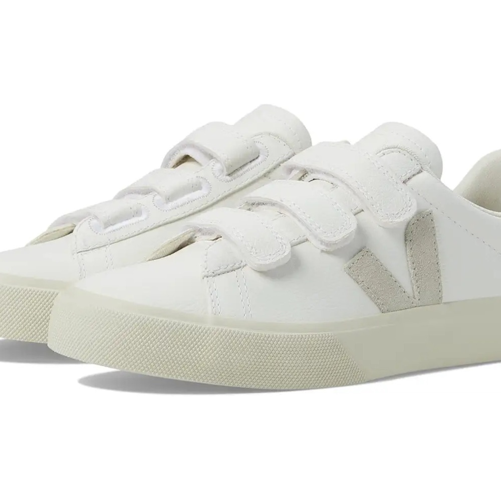 Veja White Velcro Sneakers Minimalist Design